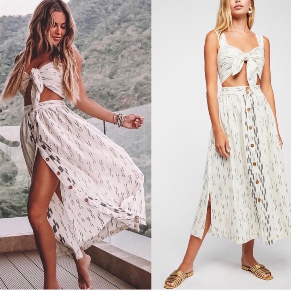 NWT FREE PEOPLE Caldasi Tie Front Dress